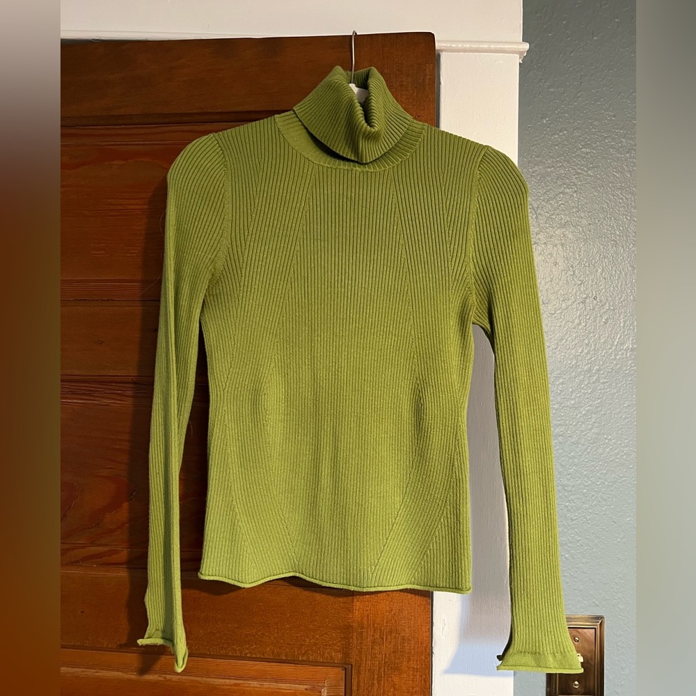 Anthropologie Maeve Green Turtleneck Sweater
